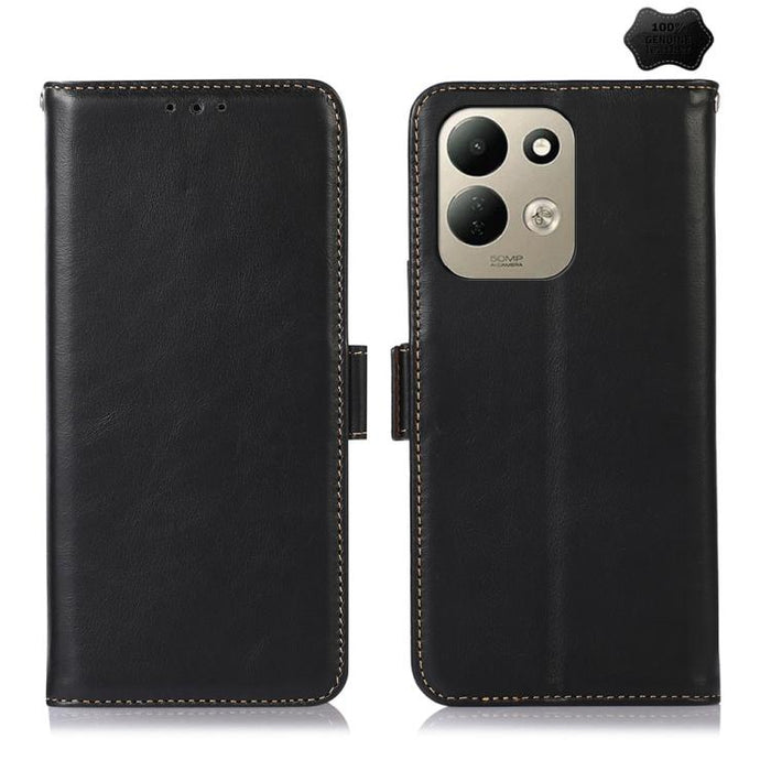 Funda para teléfono RFID de cuero genuino con textura de caballo loco magnético, For Redmi A7 Pro 171mm / Poco C85x 5G, For Redmi Turbo 5 Max / Poco X8 Pro Max, For Redmi Turbo 5 5G / Poco X8 Pro 5G, For Redmi Note 15 Pro+ 5G Global 163.3mm            ...