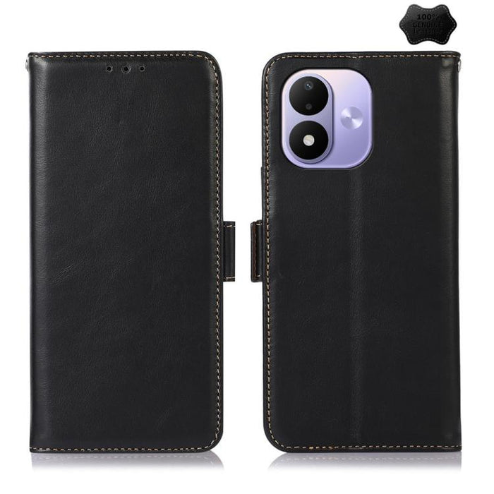 Funda para teléfono RFID de cuero genuino con textura de caballo loco magnético, For Redmi A7 Pro 171mm / Poco C85x 5G, For Redmi Turbo 5 Max / Poco X8 Pro Max, For Redmi Turbo 5 5G / Poco X8 Pro 5G, For Redmi Note 15 Pro+ 5G Global 163.3mm            ...