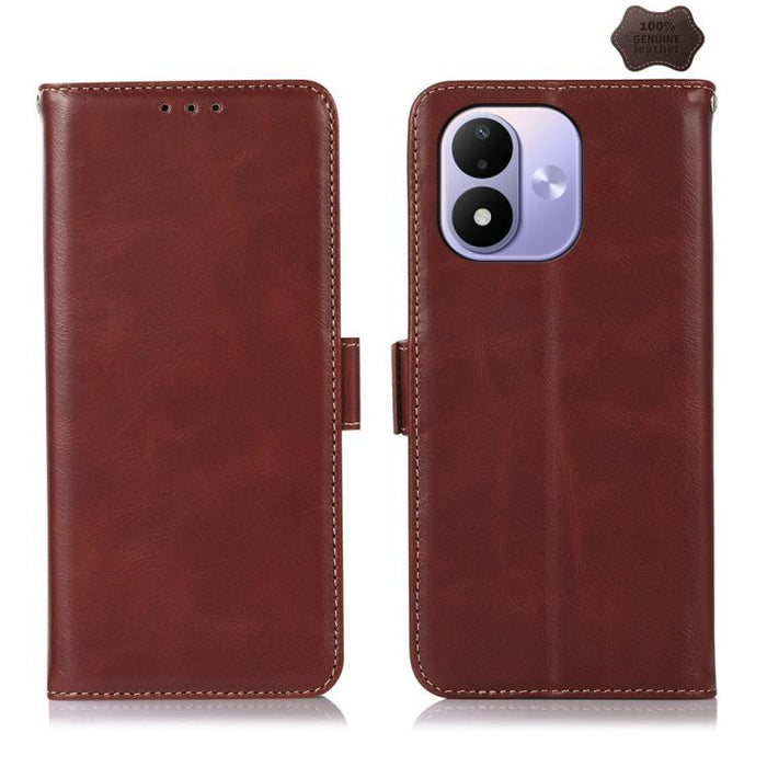 Funda para teléfono RFID de cuero genuino con textura de caballo loco magnético, For Redmi A7 Pro 171mm / Poco C85x 5G, For Redmi Turbo 5 Max / Poco X8 Pro Max, For Redmi Turbo 5 5G / Poco X8 Pro 5G, For Redmi Note 15 Pro+ 5G Global 163.3mm            ...