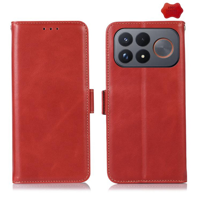 Funda para teléfono RFID de cuero genuino con textura de caballo loco magnético, For Redmi A7 Pro 171mm / Poco C85x 5G, For Redmi Turbo 5 Max / Poco X8 Pro Max, For Redmi Turbo 5 5G / Poco X8 Pro 5G, For Redmi Note 15 Pro+ 5G Global 163.3mm            ...