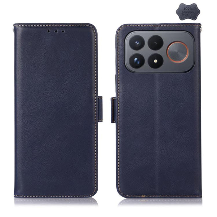 Funda para teléfono RFID de cuero genuino con textura de caballo loco magnético, For Redmi A7 Pro 171mm / Poco C85x 5G, For Redmi Turbo 5 Max / Poco X8 Pro Max, For Redmi Turbo 5 5G / Poco X8 Pro 5G, For Redmi Note 15 Pro+ 5G Global 163.3mm            ...