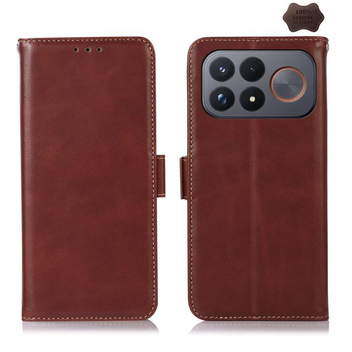 Funda para teléfono RFID de cuero genuino con textura de caballo loco magnético, For Redmi A7 Pro 171mm / Poco C85x 5G, For Redmi Turbo 5 Max / Poco X8 Pro Max, For Redmi Turbo 5 5G / Poco X8 Pro 5G, For Redmi Note 15 Pro+ 5G Global 163.3mm            ...