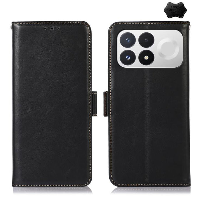 Funda para teléfono RFID de cuero genuino con textura de caballo loco magnético, For Redmi A7 Pro 171mm / Poco C85x 5G, For Redmi Turbo 5 Max / Poco X8 Pro Max, For Redmi Turbo 5 5G / Poco X8 Pro 5G, For Redmi Note 15 Pro+ 5G Global 163.3mm            ...