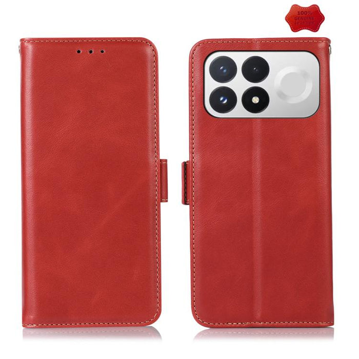Funda para teléfono RFID de cuero genuino con textura de caballo loco magnético, For Redmi A7 Pro 171mm / Poco C85x 5G, For Redmi Turbo 5 Max / Poco X8 Pro Max, For Redmi Turbo 5 5G / Poco X8 Pro 5G, For Redmi Note 15 Pro+ 5G Global 163.3mm            ...