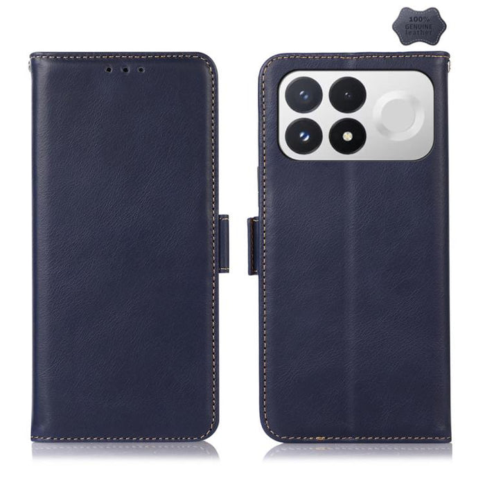 Funda para teléfono RFID de cuero genuino con textura de caballo loco magnético, For Redmi A7 Pro 171mm / Poco C85x 5G, For Redmi Turbo 5 Max / Poco X8 Pro Max, For Redmi Turbo 5 5G / Poco X8 Pro 5G, For Redmi Note 15 Pro+ 5G Global 163.3mm            ...