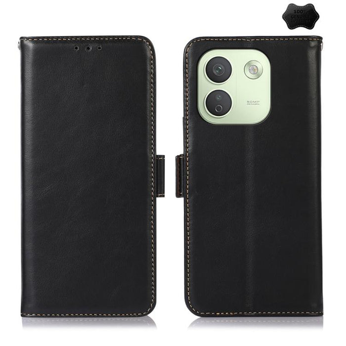 Funda para teléfono RFID de cuero genuino con textura de caballo loco magnético, For Redmi A7 Pro 171mm / Poco C85x 5G, For Redmi Turbo 5 Max / Poco X8 Pro Max, For Redmi Turbo 5 5G / Poco X8 Pro 5G, For Redmi Note 15 Pro+ 5G Global 163.3mm            ...