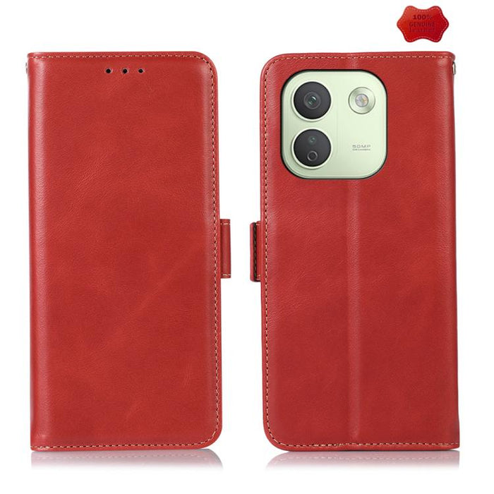 Funda para teléfono RFID de cuero genuino con textura de caballo loco magnético, For Redmi A7 Pro 171mm / Poco C85x 5G, For Redmi Turbo 5 Max / Poco X8 Pro Max, For Redmi Turbo 5 5G / Poco X8 Pro 5G, For Redmi Note 15 Pro+ 5G Global 163.3mm            ...