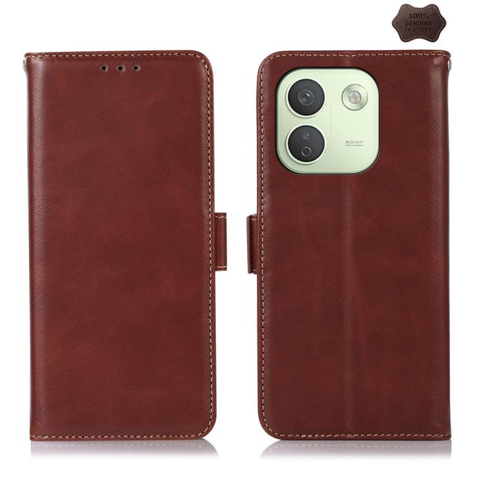 Funda para teléfono RFID de cuero genuino con textura de caballo loco magnético, For Redmi A7 Pro 171mm / Poco C85x 5G, For Redmi Turbo 5 Max / Poco X8 Pro Max, For Redmi Turbo 5 5G / Poco X8 Pro 5G, For Redmi Note 15 Pro+ 5G Global 163.3mm            ...