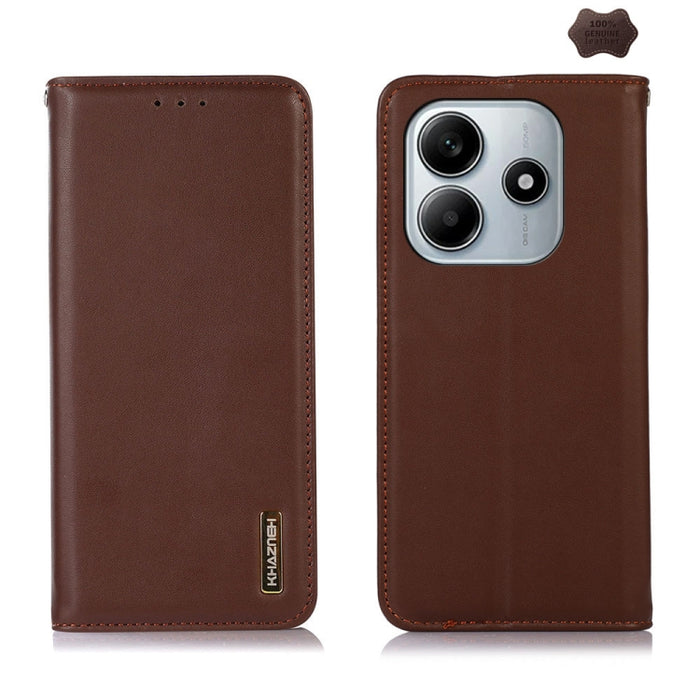 Funda para teléfono con capa superior de piel de vaca Nappa de KHAZNEH, For Redmi A7 Pro 171mm / Poco C85x 5G, For Redmi Turbo 5 Max / Poco X8 Pro Max, For Redmi Turbo 5 5G / Poco X8 Pro 5G, For Redmi Note 15 Pro+ 5G Global 163.3mm                     ...