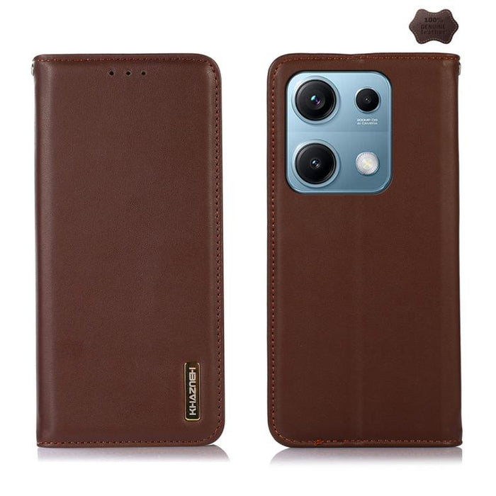 Funda para teléfono con capa superior de piel de vaca Nappa de KHAZNEH, For Redmi A7 Pro 171mm / Poco C85x 5G, For Redmi Turbo 5 Max / Poco X8 Pro Max, For Redmi Turbo 5 5G / Poco X8 Pro 5G, For Redmi Note 15 Pro+ 5G Global 163.3mm                     ...