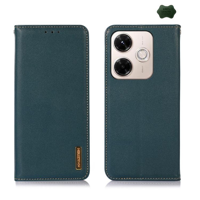 Funda para teléfono con capa superior de piel de vaca Nappa de KHAZNEH, For Redmi A7 Pro 171mm / Poco C85x 5G, For Redmi Turbo 5 Max / Poco X8 Pro Max, For Redmi Turbo 5 5G / Poco X8 Pro 5G, For Redmi Note 15 Pro+ 5G Global 163.3mm                     ...