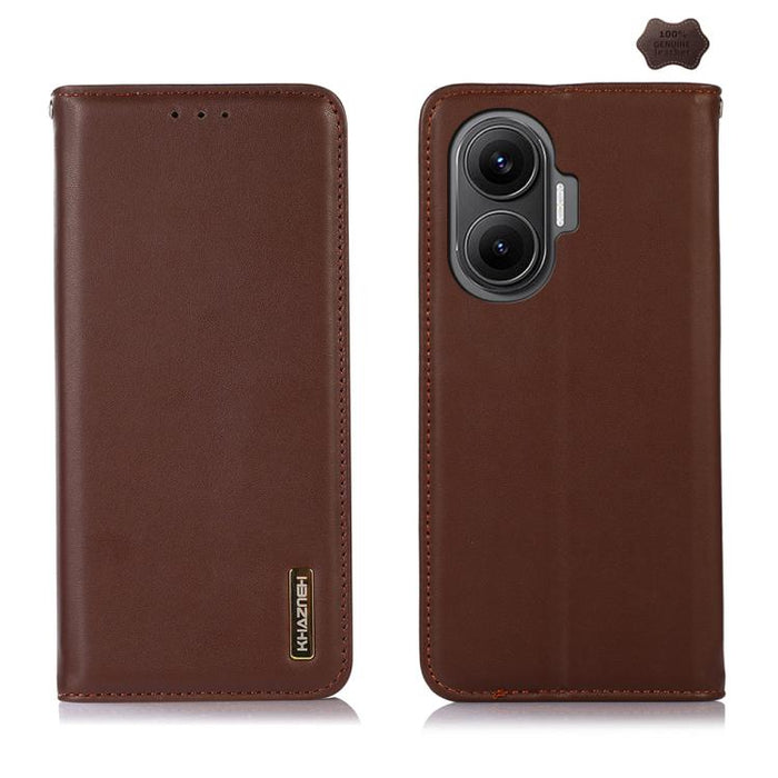 Funda para teléfono con capa superior de piel de vaca Nappa de KHAZNEH, For Redmi A7 Pro 171mm / Poco C85x 5G, For Redmi Turbo 5 Max / Poco X8 Pro Max, For Redmi Turbo 5 5G / Poco X8 Pro 5G, For Redmi Note 15 Pro+ 5G Global 163.3mm                     ...