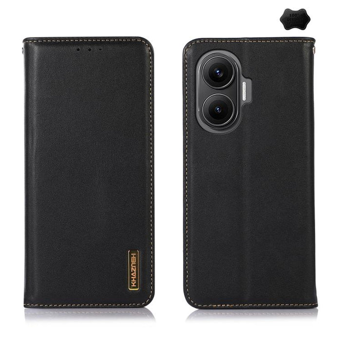 Funda para teléfono con capa superior de piel de vaca Nappa de KHAZNEH, For Redmi A7 Pro 171mm / Poco C85x 5G, For Redmi Turbo 5 Max / Poco X8 Pro Max, For Redmi Turbo 5 5G / Poco X8 Pro 5G, For Redmi Note 15 Pro+ 5G Global 163.3mm                     ...