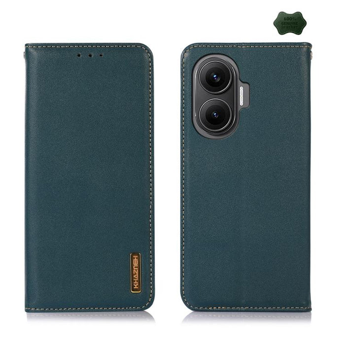 Funda para teléfono con capa superior de piel de vaca Nappa de KHAZNEH, For Redmi A7 Pro 171mm / Poco C85x 5G, For Redmi Turbo 5 Max / Poco X8 Pro Max, For Redmi Turbo 5 5G / Poco X8 Pro 5G, For Redmi Note 15 Pro+ 5G Global 163.3mm                     ...