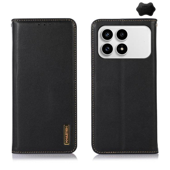 Funda para teléfono con capa superior de piel de vaca Nappa de KHAZNEH, For Redmi A7 Pro 171mm / Poco C85x 5G, For Redmi Turbo 5 Max / Poco X8 Pro Max, For Redmi Turbo 5 5G / Poco X8 Pro 5G, For Redmi Note 15 Pro+ 5G Global 163.3mm                     ...
