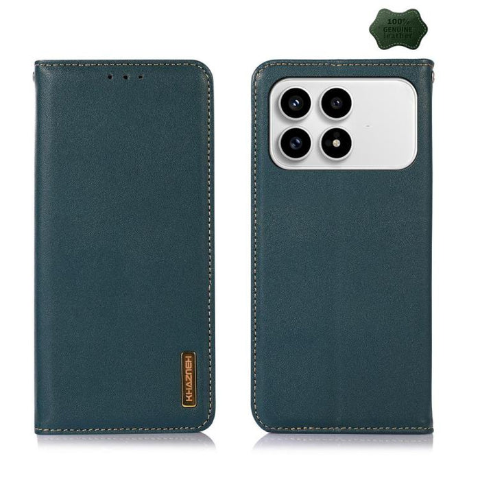 Funda para teléfono con capa superior de piel de vaca Nappa de KHAZNEH, For Redmi A7 Pro 171mm / Poco C85x 5G, For Redmi Turbo 5 Max / Poco X8 Pro Max, For Redmi Turbo 5 5G / Poco X8 Pro 5G, For Redmi Note 15 Pro+ 5G Global 163.3mm                     ...