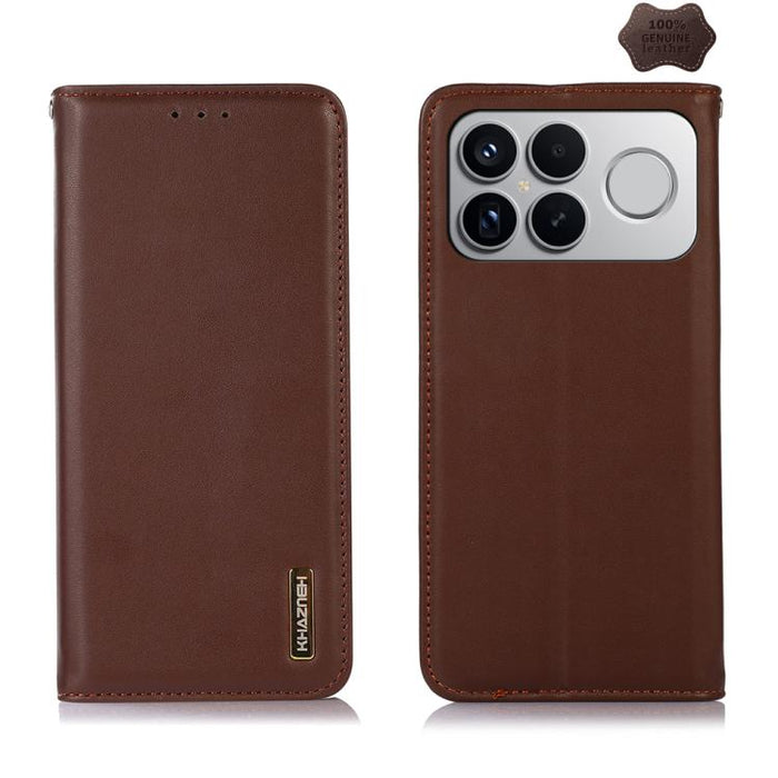 Funda para teléfono con capa superior de piel de vaca Nappa de KHAZNEH, For Redmi A7 Pro 171mm / Poco C85x 5G, For Redmi Turbo 5 Max / Poco X8 Pro Max, For Redmi Turbo 5 5G / Poco X8 Pro 5G, For Redmi Note 15 Pro+ 5G Global 163.3mm                     ...