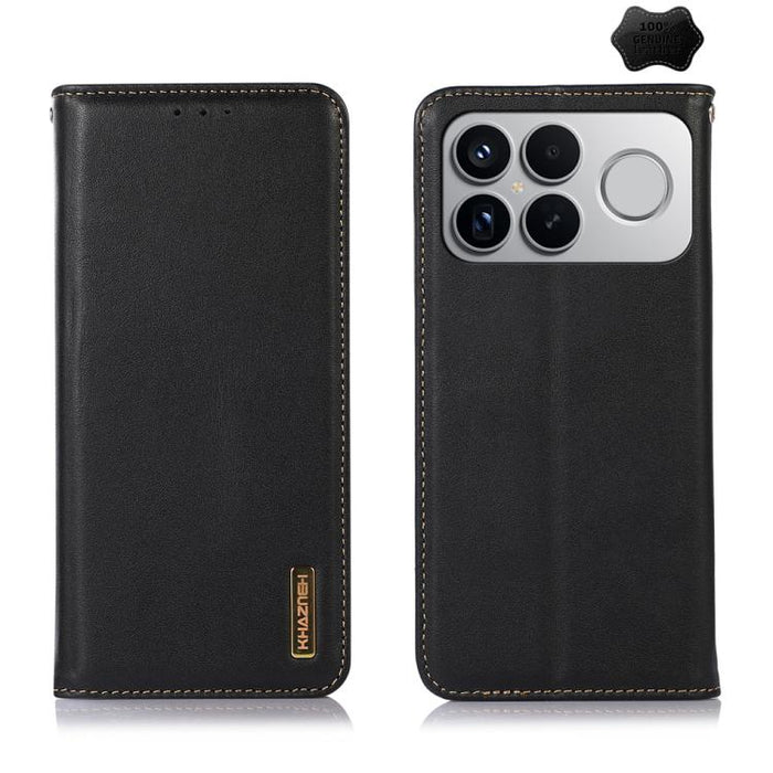 Funda para teléfono con capa superior de piel de vaca Nappa de KHAZNEH, For Redmi A7 Pro 171mm / Poco C85x 5G, For Redmi Turbo 5 Max / Poco X8 Pro Max, For Redmi Turbo 5 5G / Poco X8 Pro 5G, For Redmi Note 15 Pro+ 5G Global 163.3mm                     ...