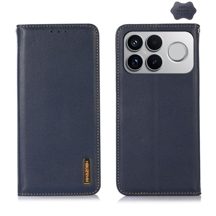Funda para teléfono con capa superior de piel de vaca Nappa de KHAZNEH, For Redmi A7 Pro 171mm / Poco C85x 5G, For Redmi Turbo 5 Max / Poco X8 Pro Max, For Redmi Turbo 5 5G / Poco X8 Pro 5G, For Redmi Note 15 Pro+ 5G Global 163.3mm                     ...