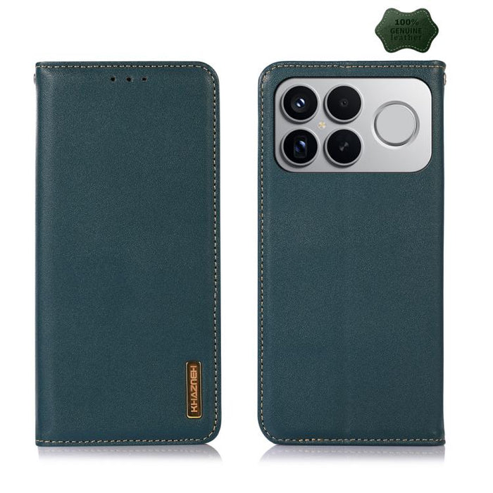 Funda para teléfono con capa superior de piel de vaca Nappa de KHAZNEH, For Redmi A7 Pro 171mm / Poco C85x 5G, For Redmi Turbo 5 Max / Poco X8 Pro Max, For Redmi Turbo 5 5G / Poco X8 Pro 5G, For Redmi Note 15 Pro+ 5G Global 163.3mm                     ...