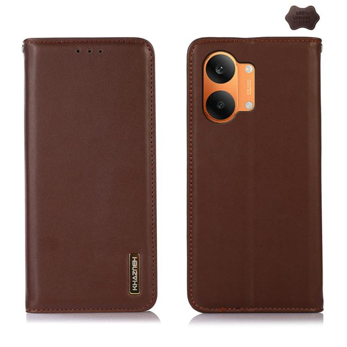 Funda para teléfono con capa superior de piel de vaca Nappa de KHAZNEH, For Redmi A7 Pro 171mm / Poco C85x 5G, For Redmi Turbo 5 Max / Poco X8 Pro Max, For Redmi Turbo 5 5G / Poco X8 Pro 5G, For Redmi Note 15 Pro+ 5G Global 163.3mm                     ...