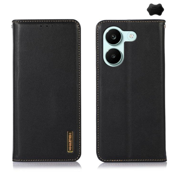 Funda para teléfono con capa superior de piel de vaca Nappa de KHAZNEH, For Redmi A7 Pro 171mm / Poco C85x 5G, For Redmi Turbo 5 Max / Poco X8 Pro Max, For Redmi Turbo 5 5G / Poco X8 Pro 5G, For Redmi Note 15 Pro+ 5G Global 163.3mm                     ...