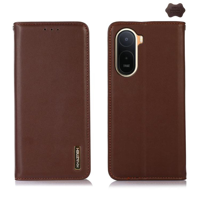 Funda para teléfono con capa superior de piel de vaca Nappa de KHAZNEH, For Redmi A7 Pro 171mm / Poco C85x 5G, For Redmi Turbo 5 Max / Poco X8 Pro Max, For Redmi Turbo 5 5G / Poco X8 Pro 5G, For Redmi Note 15 Pro+ 5G Global 163.3mm                     ...