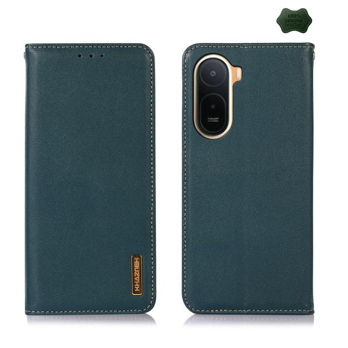 Funda para teléfono con capa superior de piel de vaca Nappa de KHAZNEH, For Redmi A7 Pro 171mm / Poco C85x 5G, For Redmi Turbo 5 Max / Poco X8 Pro Max, For Redmi Turbo 5 5G / Poco X8 Pro 5G, For Redmi Note 15 Pro+ 5G Global 163.3mm                     ...
