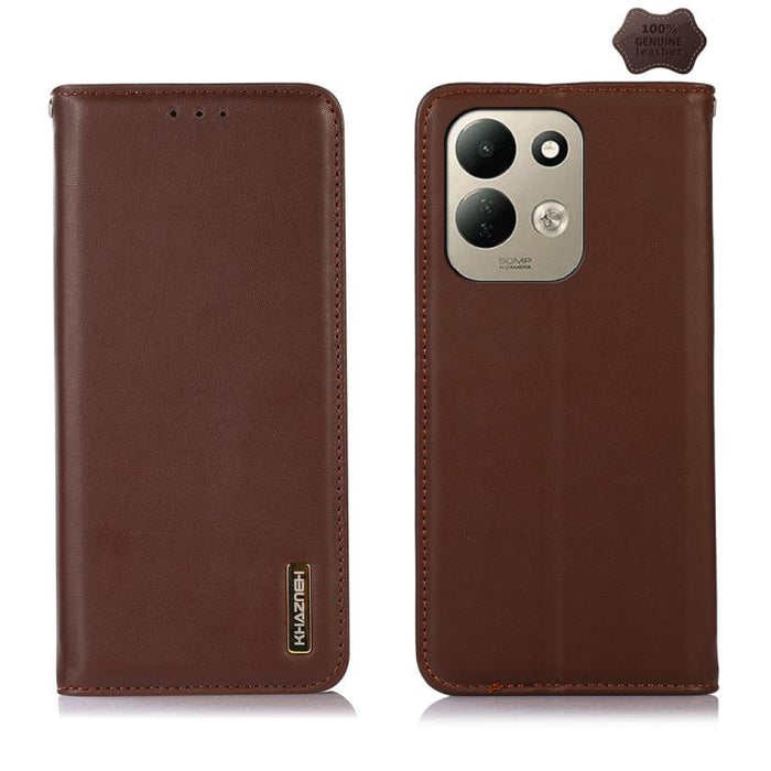Funda para teléfono con capa superior de piel de vaca Nappa de KHAZNEH, For Redmi A7 Pro 171mm / Poco C85x 5G, For Redmi Turbo 5 Max / Poco X8 Pro Max, For Redmi Turbo 5 5G / Poco X8 Pro 5G, For Redmi Note 15 Pro+ 5G Global 163.3mm                     ...