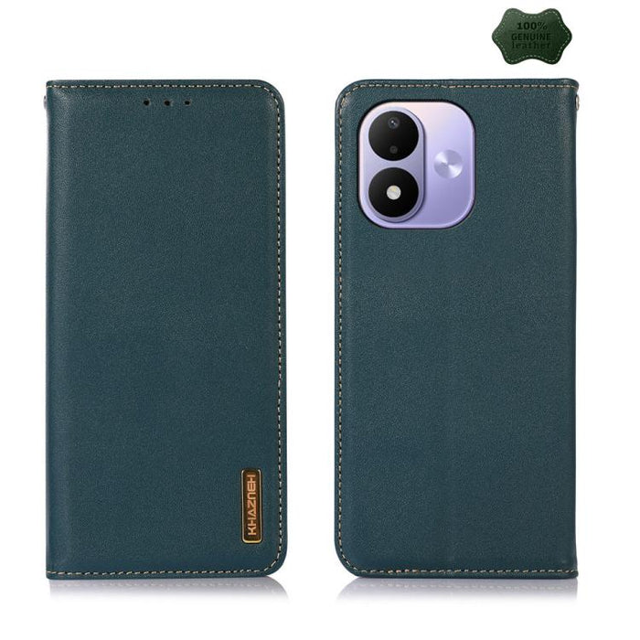 Funda para teléfono con capa superior de piel de vaca Nappa de KHAZNEH, For Redmi A7 Pro 171mm / Poco C85x 5G, For Redmi Turbo 5 Max / Poco X8 Pro Max, For Redmi Turbo 5 5G / Poco X8 Pro 5G, For Redmi Note 15 Pro+ 5G Global 163.3mm                     ...