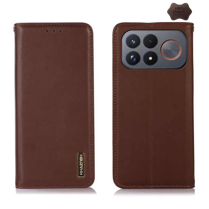 Funda para teléfono con capa superior de piel de vaca Nappa de KHAZNEH, For Redmi A7 Pro 171mm / Poco C85x 5G, For Redmi Turbo 5 Max / Poco X8 Pro Max, For Redmi Turbo 5 5G / Poco X8 Pro 5G, For Redmi Note 15 Pro+ 5G Global 163.3mm                     ...
