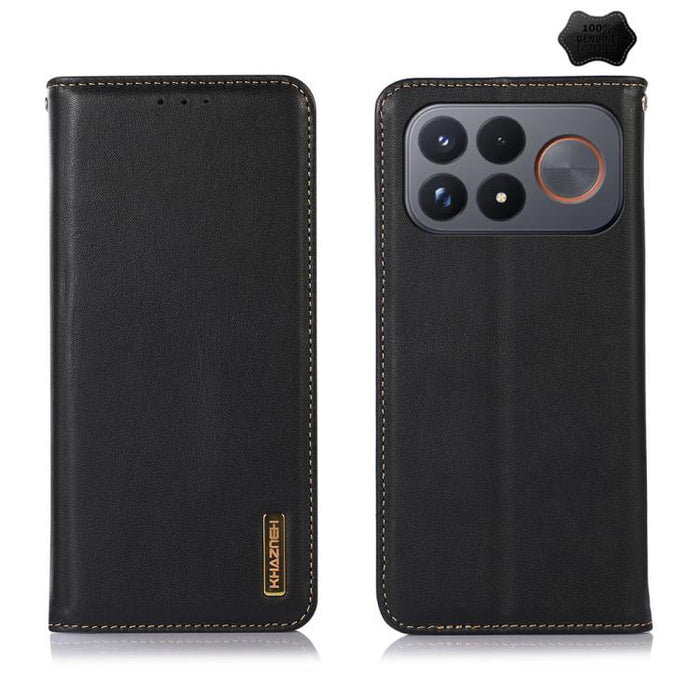Funda para teléfono con capa superior de piel de vaca Nappa de KHAZNEH, For Redmi A7 Pro 171mm / Poco C85x 5G, For Redmi Turbo 5 Max / Poco X8 Pro Max, For Redmi Turbo 5 5G / Poco X8 Pro 5G, For Redmi Note 15 Pro+ 5G Global 163.3mm                     ...