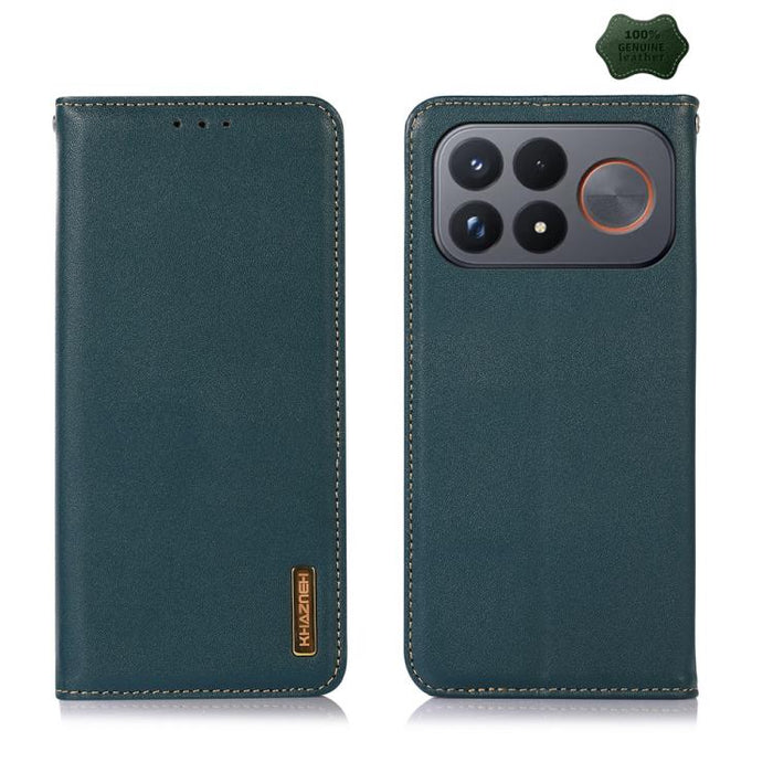 Funda para teléfono con capa superior de piel de vaca Nappa de KHAZNEH, For Redmi A7 Pro 171mm / Poco C85x 5G, For Redmi Turbo 5 Max / Poco X8 Pro Max, For Redmi Turbo 5 5G / Poco X8 Pro 5G, For Redmi Note 15 Pro+ 5G Global 163.3mm                     ...