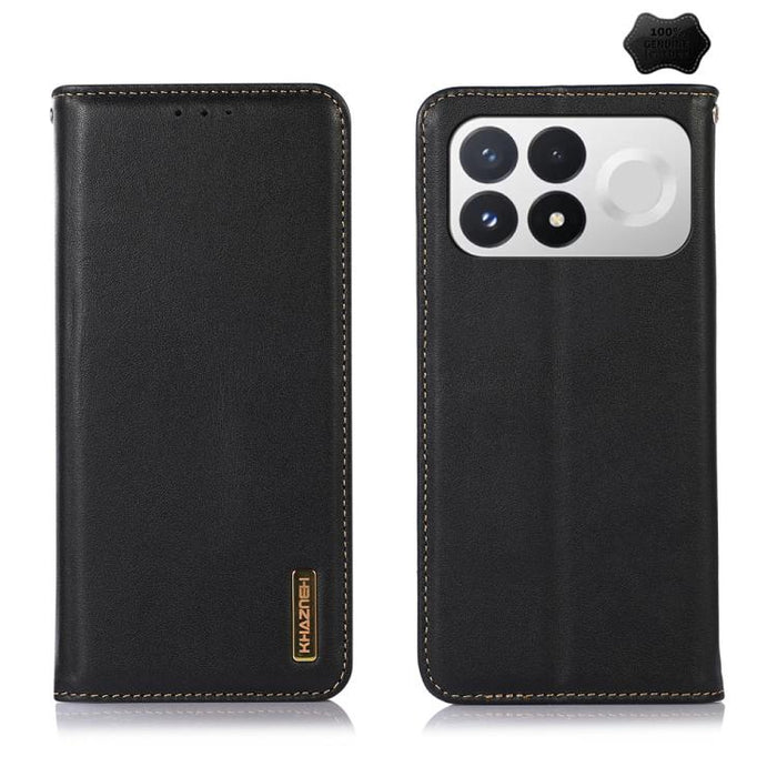 Funda para teléfono con capa superior de piel de vaca Nappa de KHAZNEH, For Redmi A7 Pro 171mm / Poco C85x 5G, For Redmi Turbo 5 Max / Poco X8 Pro Max, For Redmi Turbo 5 5G / Poco X8 Pro 5G, For Redmi Note 15 Pro+ 5G Global 163.3mm                     ...