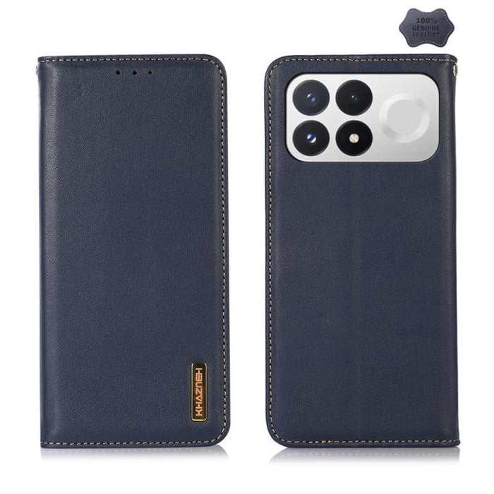 Funda para teléfono con capa superior de piel de vaca Nappa de KHAZNEH, For Redmi A7 Pro 171mm / Poco C85x 5G, For Redmi Turbo 5 Max / Poco X8 Pro Max, For Redmi Turbo 5 5G / Poco X8 Pro 5G, For Redmi Note 15 Pro+ 5G Global 163.3mm                     ...