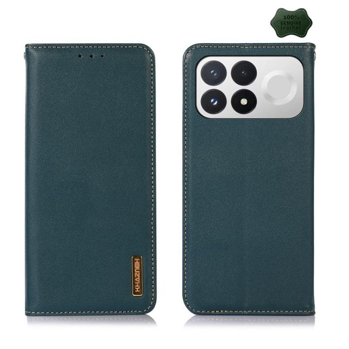 Funda para teléfono con capa superior de piel de vaca Nappa de KHAZNEH, For Redmi A7 Pro 171mm / Poco C85x 5G, For Redmi Turbo 5 Max / Poco X8 Pro Max, For Redmi Turbo 5 5G / Poco X8 Pro 5G, For Redmi Note 15 Pro+ 5G Global 163.3mm                     ...