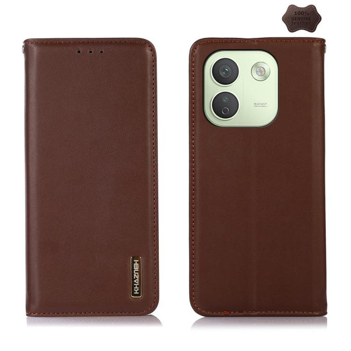 Funda para teléfono con capa superior de piel de vaca Nappa de KHAZNEH, For Redmi A7 Pro 171mm / Poco C85x 5G, For Redmi Turbo 5 Max / Poco X8 Pro Max, For Redmi Turbo 5 5G / Poco X8 Pro 5G, For Redmi Note 15 Pro+ 5G Global 163.3mm                     ...