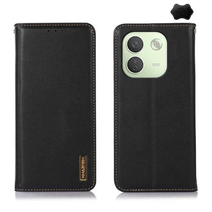 Funda para teléfono con capa superior de piel de vaca Nappa de KHAZNEH, For Redmi A7 Pro 171mm / Poco C85x 5G, For Redmi Turbo 5 Max / Poco X8 Pro Max, For Redmi Turbo 5 5G / Poco X8 Pro 5G, For Redmi Note 15 Pro+ 5G Global 163.3mm                     ...