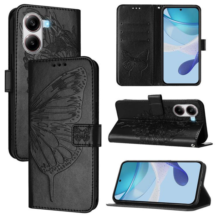 Funda de cuero para teléfono con diseño de mariposa en relieve, For Xiaomi 14T Pro, For Xiaomi 14T