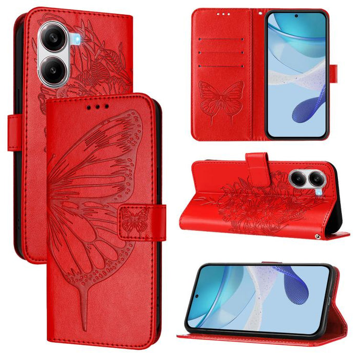 Funda de cuero para teléfono con diseño de mariposa en relieve, For Xiaomi 14T Pro, For Xiaomi 14T