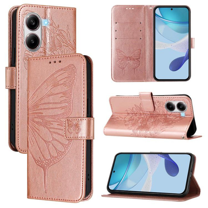 Funda de cuero para teléfono con diseño de mariposa en relieve, For Xiaomi 14T Pro, For Xiaomi 14T