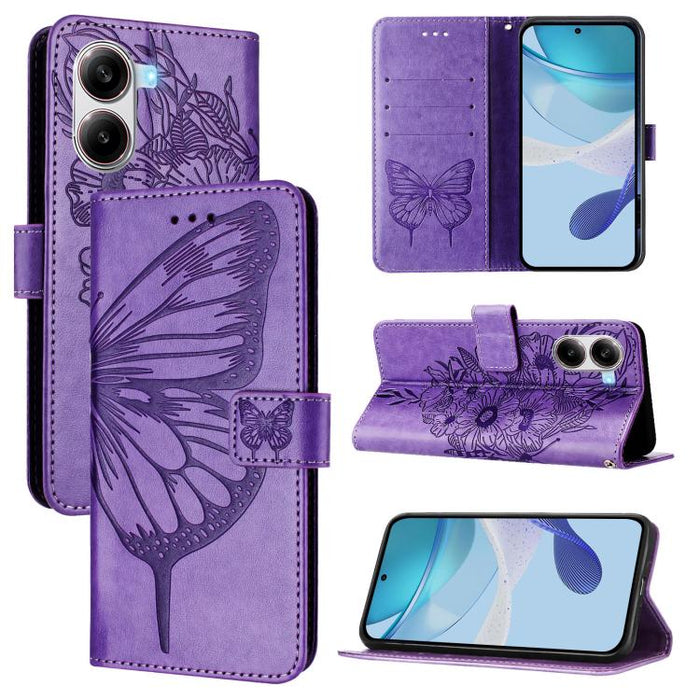 Funda de cuero para teléfono con diseño de mariposa en relieve, For Xiaomi 14T Pro, For Xiaomi 14T