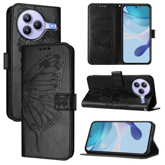 Funda de cuero para teléfono con diseño de mariposa en relieve, For Xiaomi 17 Max 5G, For Xiaomi 17T Pro 5G, For Xiaomi Poco M7 4G 169mm, For Xiaomi 15T Pro 5G, For Xiaomi 15T 5G, For Xiaomi Civi 5 Pro 5G, For Xiaomi 15S Pro 5G                         ...