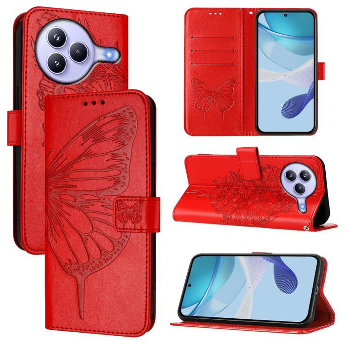 Funda de cuero para teléfono con diseño de mariposa en relieve, For Xiaomi 17 Max 5G, For Xiaomi 17T Pro 5G, For Xiaomi Poco M7 4G 169mm, For Xiaomi 15T Pro 5G, For Xiaomi 15T 5G, For Xiaomi Civi 5 Pro 5G, For Xiaomi 15S Pro 5G                         ...