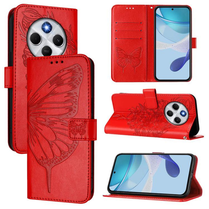 Funda de cuero para teléfono con diseño de mariposa en relieve, For Xiaomi 17 Max 5G, For Xiaomi 17T Pro 5G, For Xiaomi Poco M7 4G 169mm, For Xiaomi 15T Pro 5G, For Xiaomi 15T 5G, For Xiaomi Civi 5 Pro 5G, For Xiaomi 15S Pro 5G                         ...
