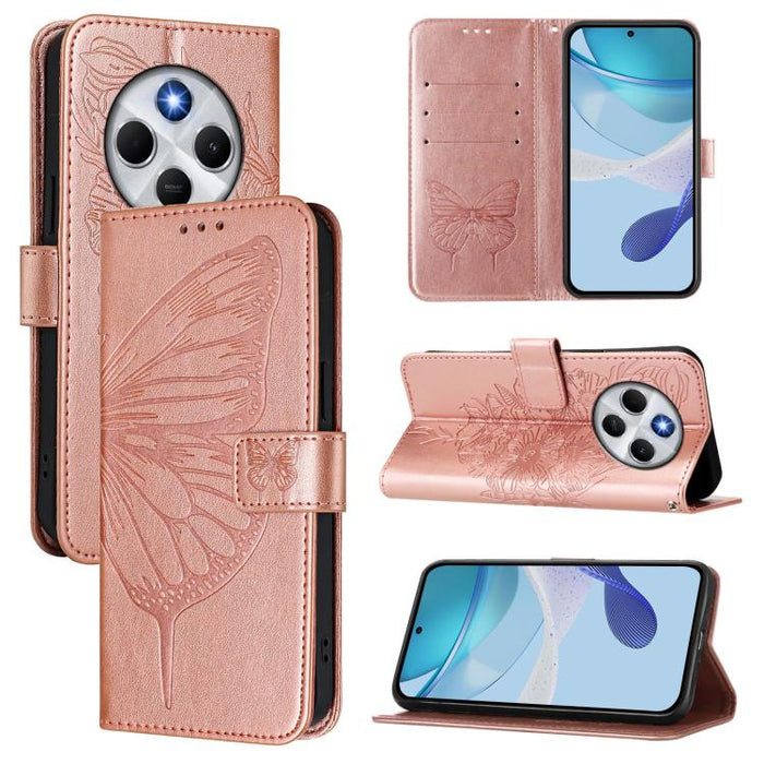 Funda de cuero para teléfono con diseño de mariposa en relieve, For Xiaomi 17 Max 5G, For Xiaomi 17T Pro 5G, For Xiaomi Poco M7 4G 169mm, For Xiaomi 15T Pro 5G, For Xiaomi 15T 5G, For Xiaomi Civi 5 Pro 5G, For Xiaomi 15S Pro 5G                         ...