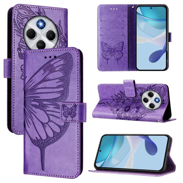 Funda de cuero para teléfono con diseño de mariposa en relieve, For Xiaomi 17 Max 5G, For Xiaomi 17T Pro 5G, For Xiaomi Poco M7 4G 169mm, For Xiaomi 15T Pro 5G, For Xiaomi 15T 5G, For Xiaomi Civi 5 Pro 5G, For Xiaomi 15S Pro 5G                         ...