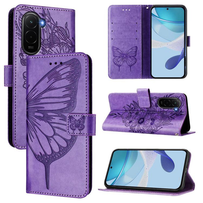 Funda de cuero para teléfono con diseño de mariposa en relieve, For Xiaomi 17 Max 5G, For Xiaomi 17T Pro 5G, For Xiaomi Poco M7 4G 169mm, For Xiaomi 15T Pro 5G, For Xiaomi 15T 5G, For Xiaomi Civi 5 Pro 5G, For Xiaomi 15S Pro 5G                         ...