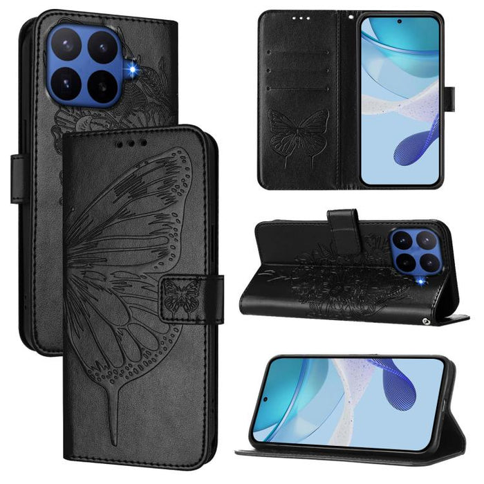 Funda de cuero para teléfono con diseño de mariposa en relieve, For Xiaomi 17 Max 5G, For Xiaomi 17T Pro 5G, For Xiaomi Poco M7 4G 169mm, For Xiaomi 15T Pro 5G, For Xiaomi 15T 5G, For Xiaomi Civi 5 Pro 5G, For Xiaomi 15S Pro 5G                         ...