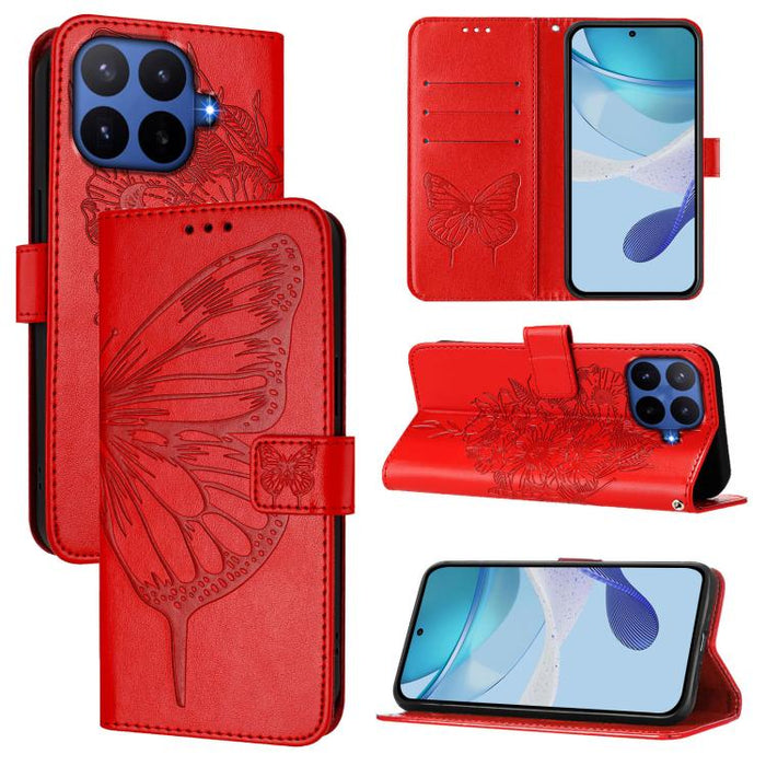 Funda de cuero para teléfono con diseño de mariposa en relieve, For Xiaomi 17 Max 5G, For Xiaomi 17T Pro 5G, For Xiaomi Poco M7 4G 169mm, For Xiaomi 15T Pro 5G, For Xiaomi 15T 5G, For Xiaomi Civi 5 Pro 5G, For Xiaomi 15S Pro 5G                         ...